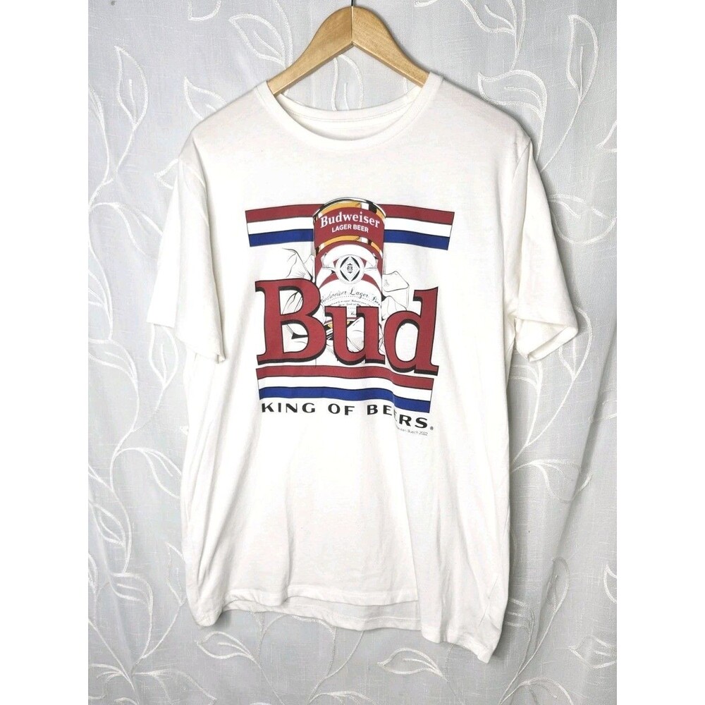 Old Navy T-Shirt Men's Size Large Budweiser Beer Logo Crew Neck Cotton